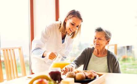 senior woman eating